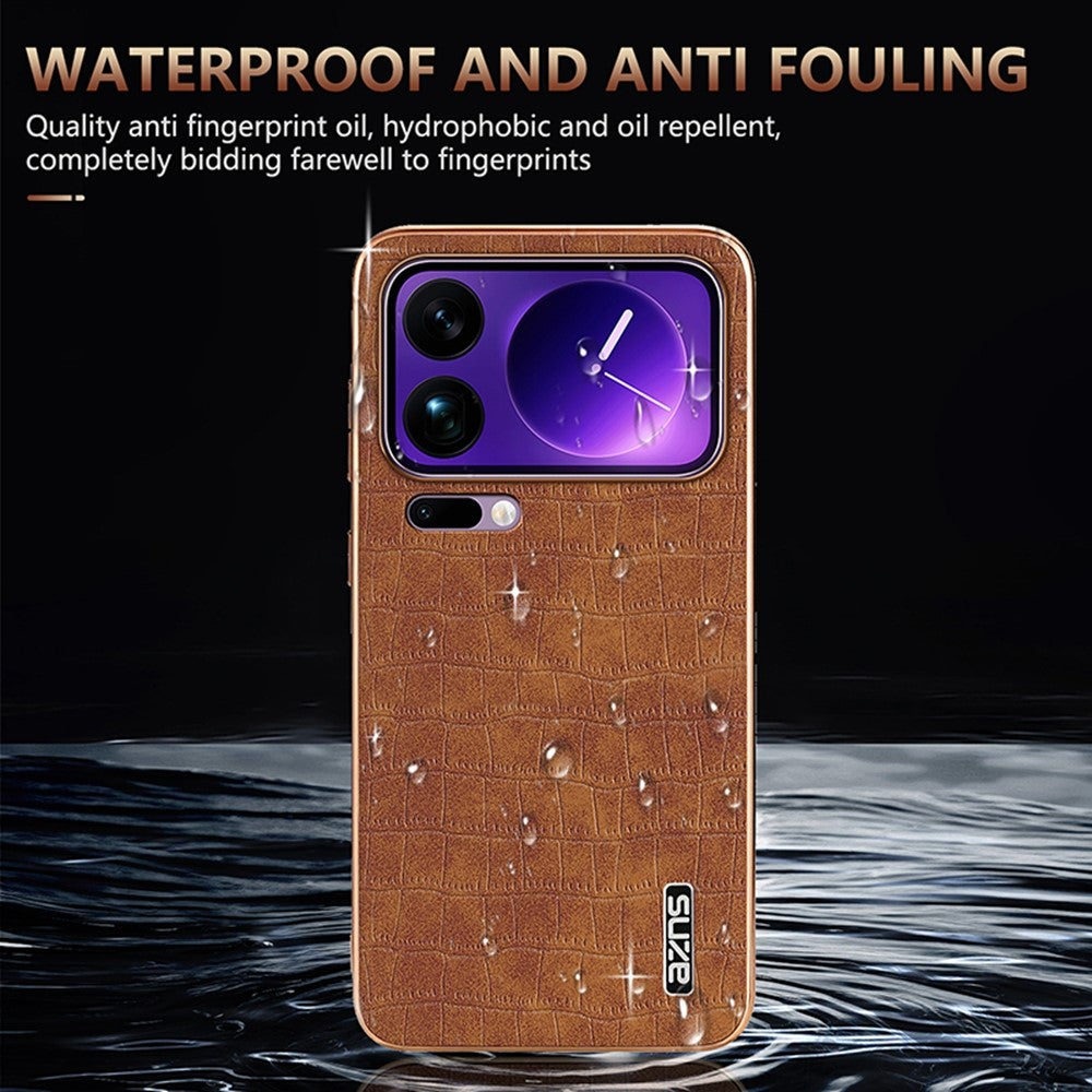 AZNS For Xiaomi 17 Pro Max Case Electroplating Crocodile Texture PU + TPU Phone Cover