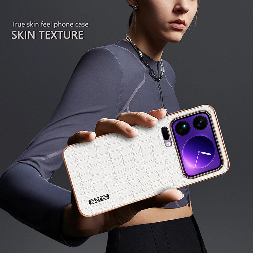 AZNS For Xiaomi 17 Pro Max Case Electroplating Crocodile Texture PU + TPU Phone Cover