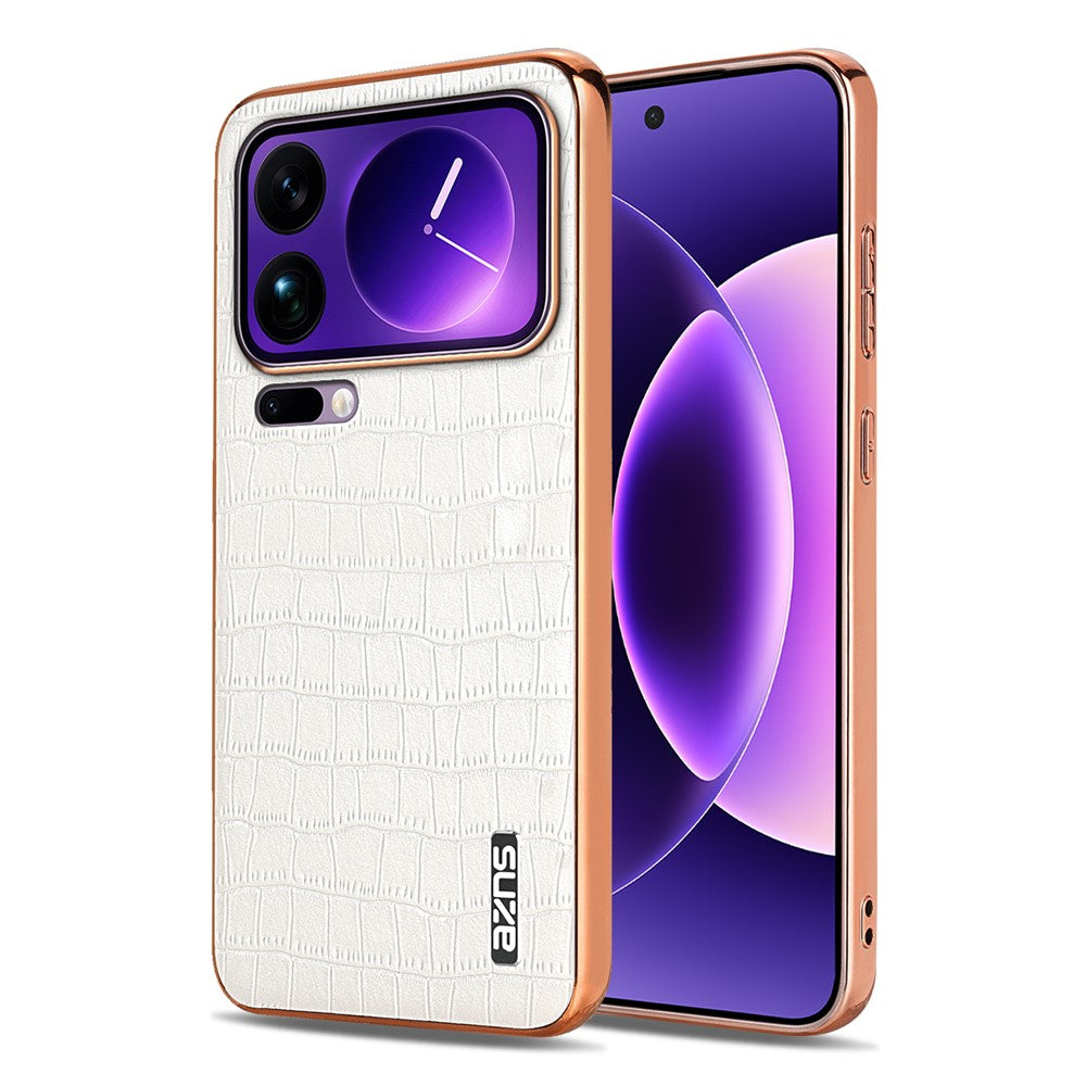 AZNS For Xiaomi 17 Pro Max Case Electroplating Crocodile Texture PU + TPU Phone Cover