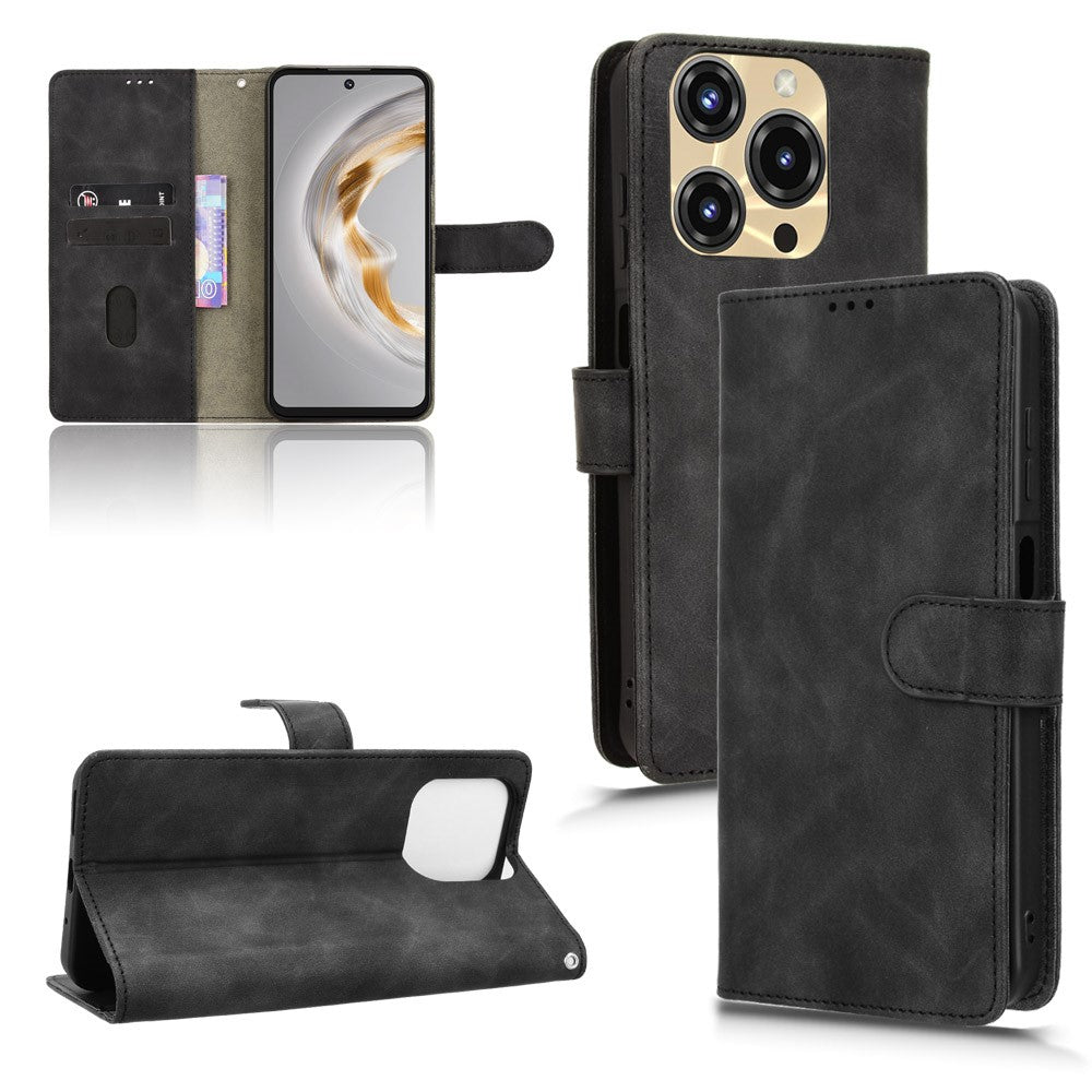 For Oukitel C69 Leather Case Skin Feel Anti Drop Wallet Flip Phone Cover