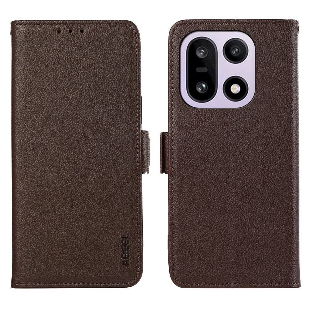 ABEEL For OnePlus 15 5G Case Litchi Texture Leather RFID Blocking Phone Cover