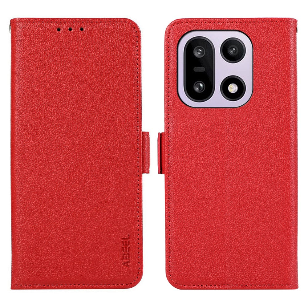 ABEEL For OnePlus 15 5G Case Litchi Texture Leather RFID Blocking Phone Cover