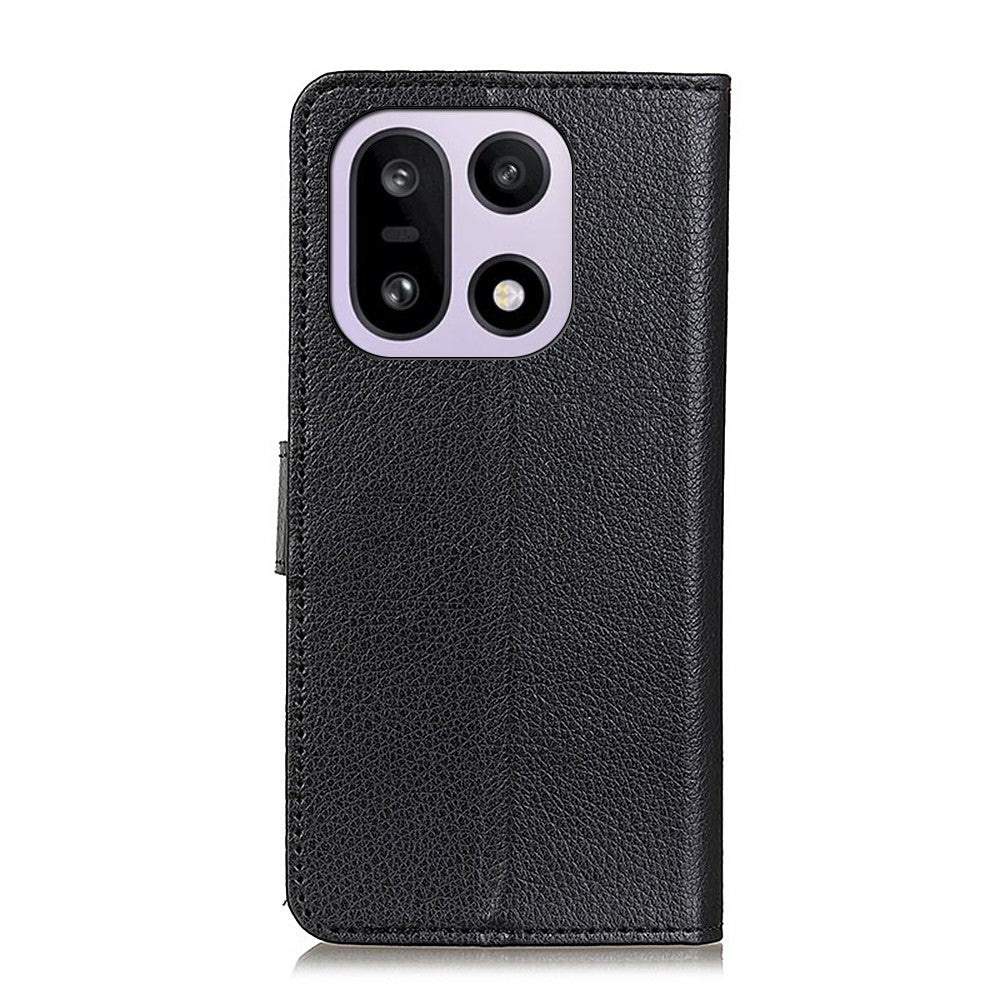 For OnePlus 15 5G Wallet Case PU Leather Phone Cover Litchi Texture