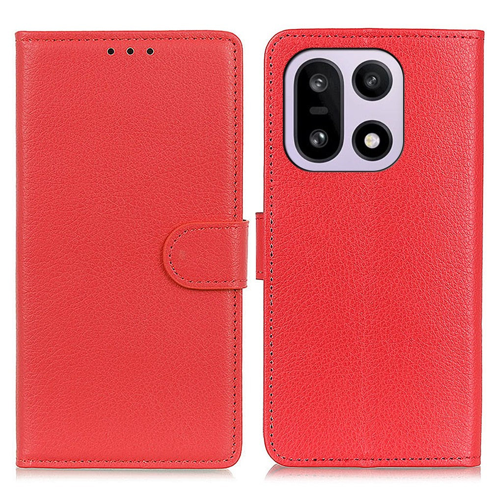 For OnePlus 15 5G Wallet Case PU Leather Phone Cover Litchi Texture