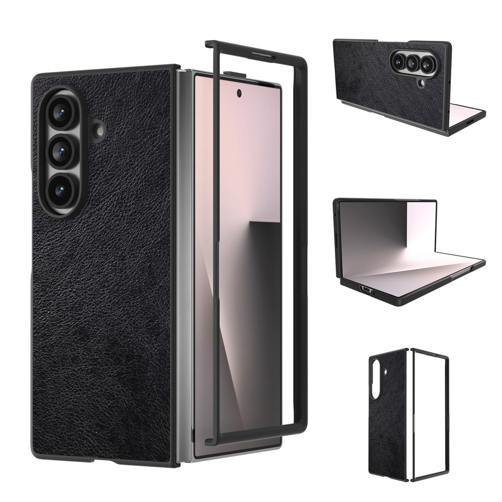 For Samsung Galaxy Z Fold7 5G Case Litchi Texture PU Leather + PC Phone Cover