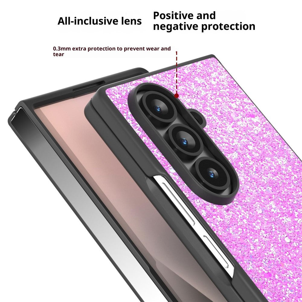 For Samsung Galaxy Z Fold7 5G Case Colored Glitter PU + PC Shockproof Phone Cover