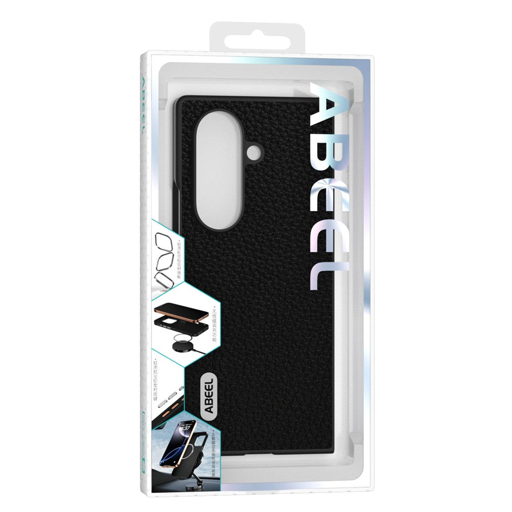 ABEEL Star Series For Samsung Galaxy Z Fold7 5G Case Genuine Cow Leather + PC Phone Cover