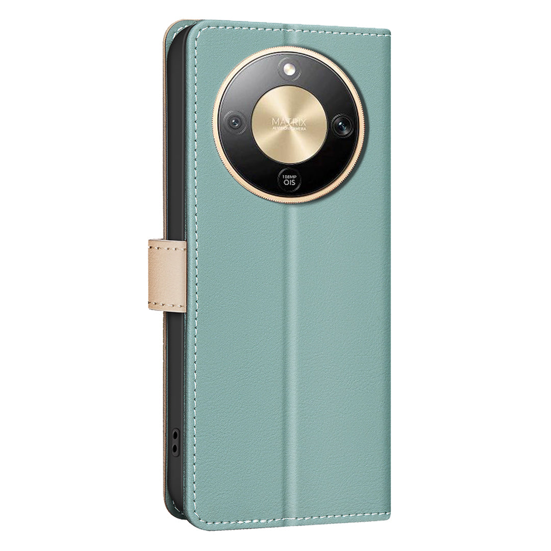 Étui portefeuille en cuir BINDEN COLOR avec protection RFID et support pour téléphone, compatible avec le For Honor X9d 5G.