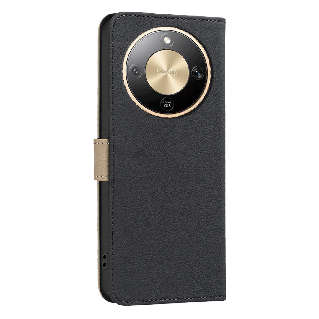 Étui en cuir pour Honor X9d 5G BINDEN COLOR BF36 à motif floral avec protection RFID et support portefeuille