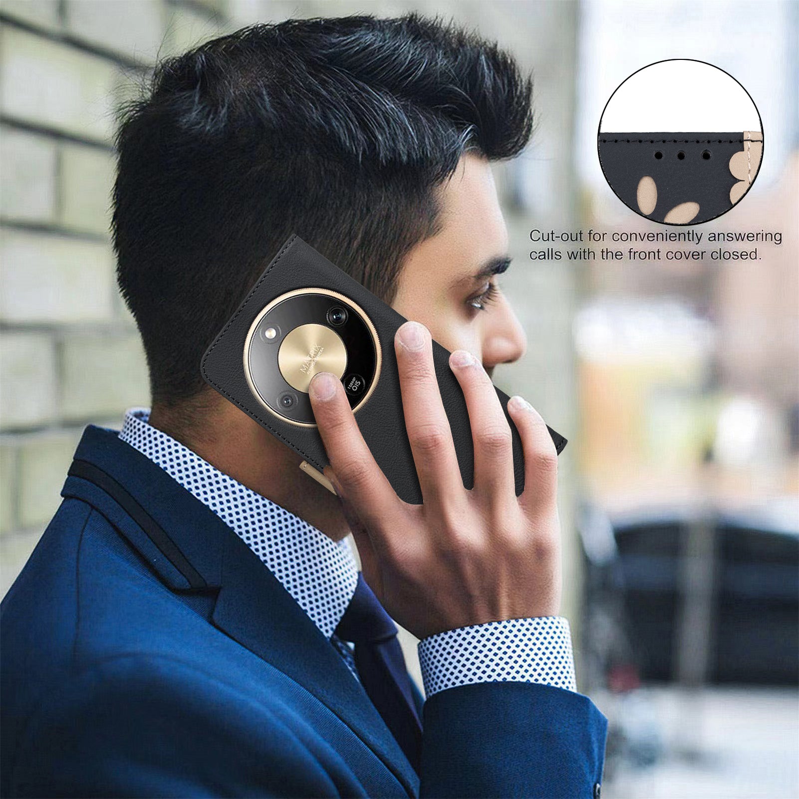 Étui en cuir pour Honor X9d 5G BINDEN COLOR BF36 à motif floral avec protection RFID et support portefeuille