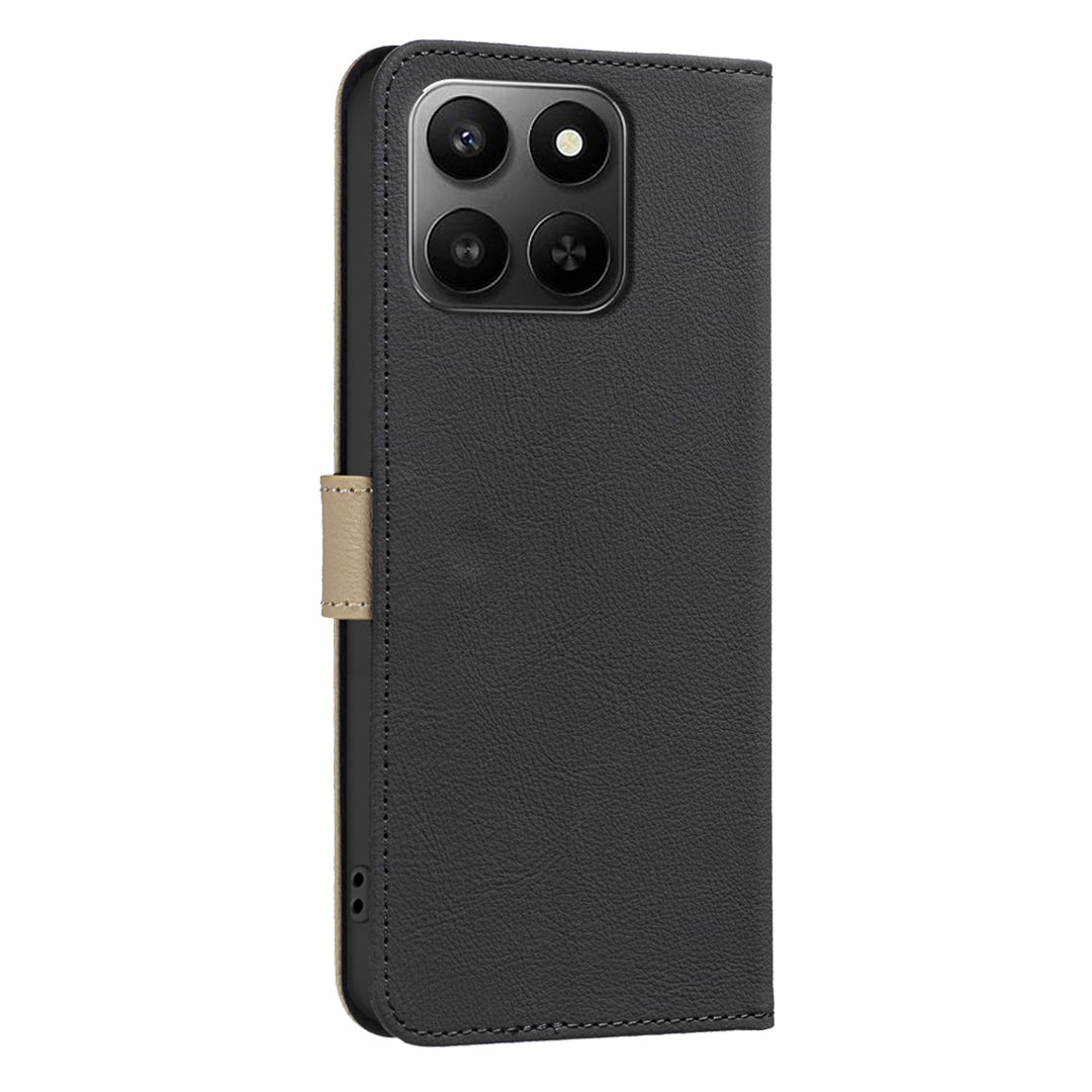 For Honor X7d 5G / Honor X7d 4G Leather Case BINFEN COLOR BF36 Floral Pattern Phone Cover RFID Blocking Wallet Stand