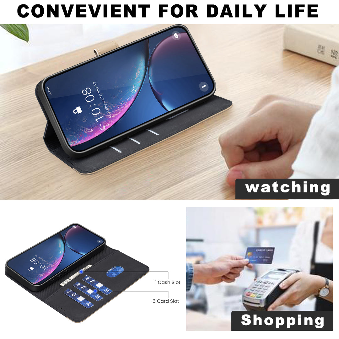 For Honor X7d 5G / Honor X7d 4G Leather Case BINFEN COLOR BF36 Floral Pattern Phone Cover RFID Blocking Wallet Stand