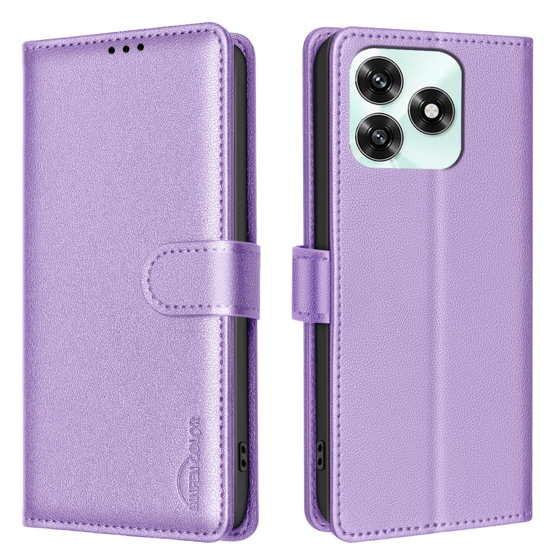 For Honor X5c 4G / Honor X5c Plus 4G Leather Case BINFEN COLOR BF32 Wallet RFID Blocking Phone Cover