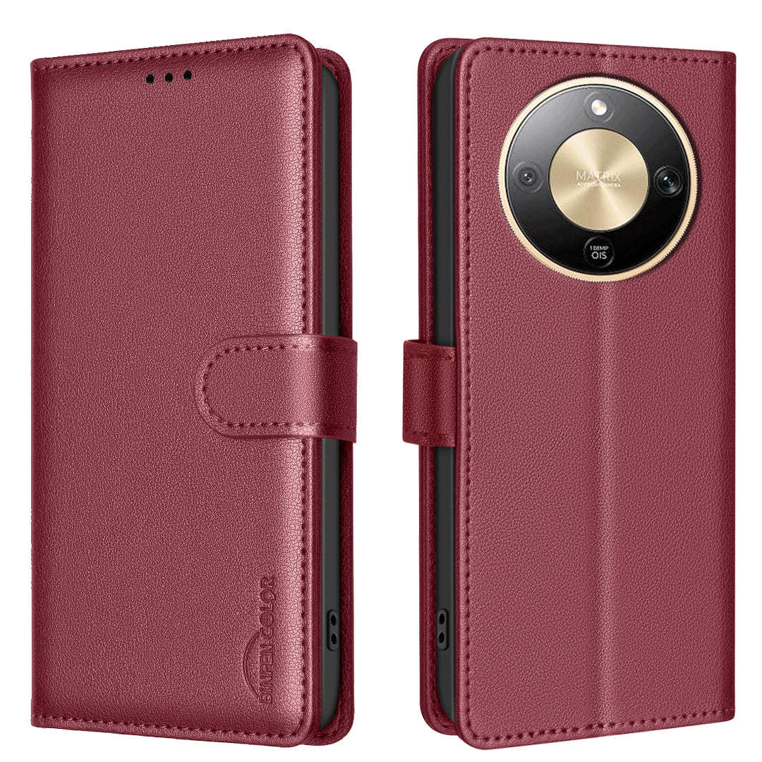 Étui portefeuille en cuir BINDEN COLOR BF32 avec protection RFID pour For Honor X9d 5G