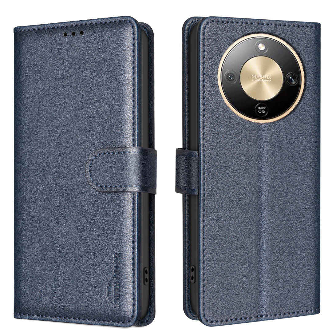 Étui portefeuille en cuir BINDEN COLOR BF32 avec protection RFID pour For Honor X9d 5G