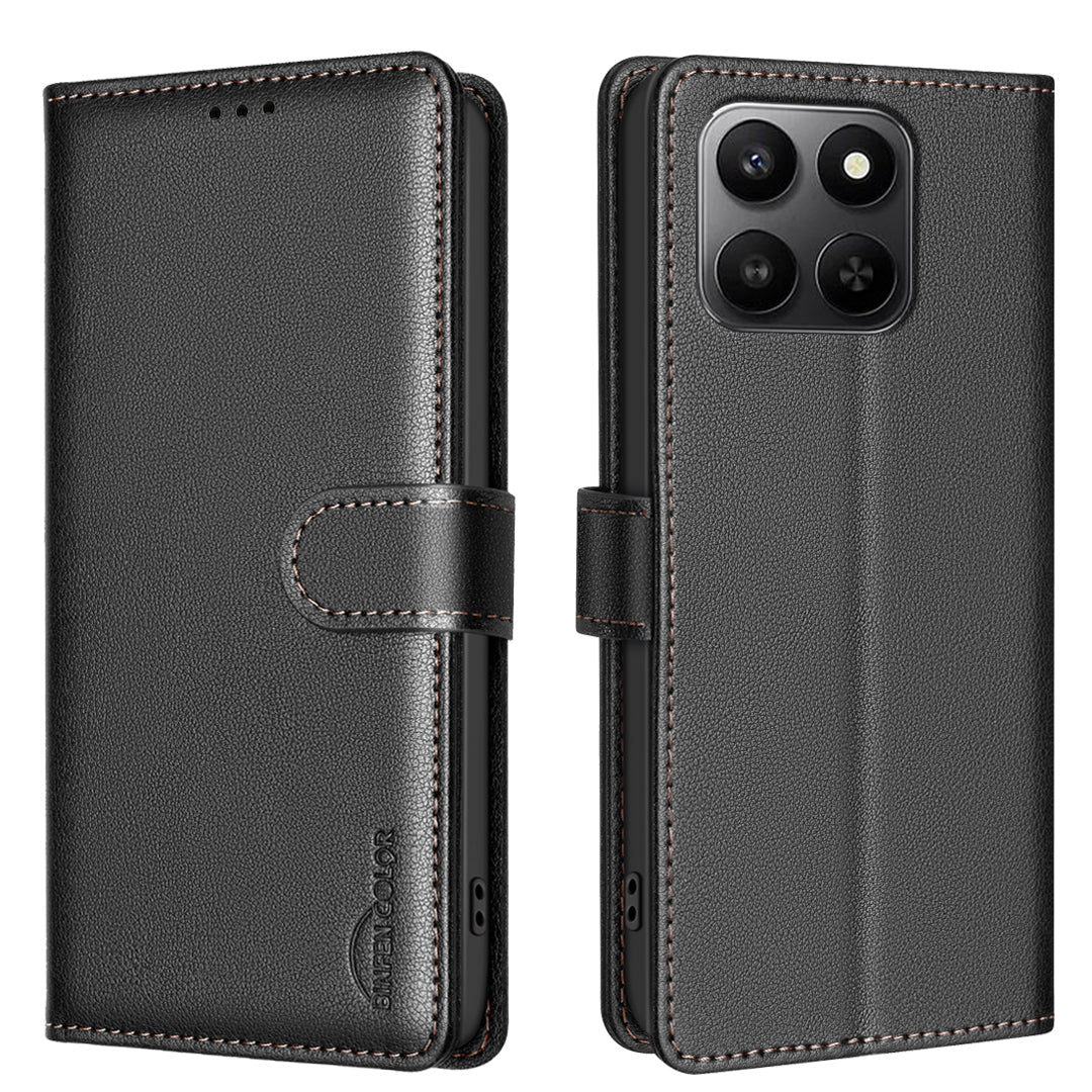 For Honor X7d 5G / Honor X7d 4G Leather Case BINFEN COLOR BF32 Wallet RFID Blocking Phone Cover
