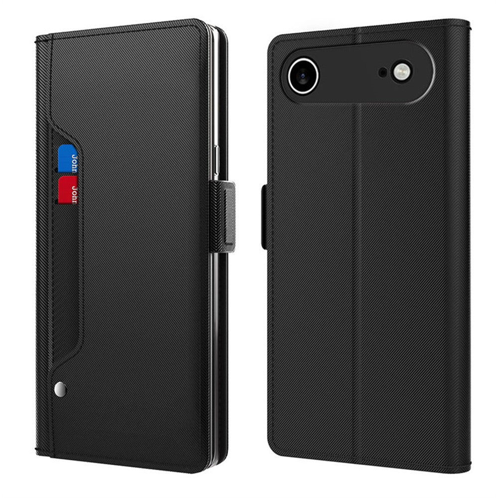 For iPhone Air Case Stand PU Leather Phone Cover Card Holder Mirror