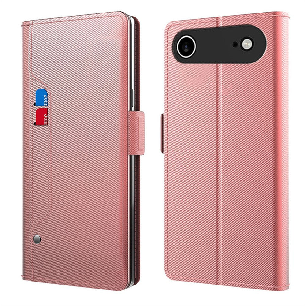 For iPhone Air Case Stand PU Leather Phone Cover Card Holder Mirror