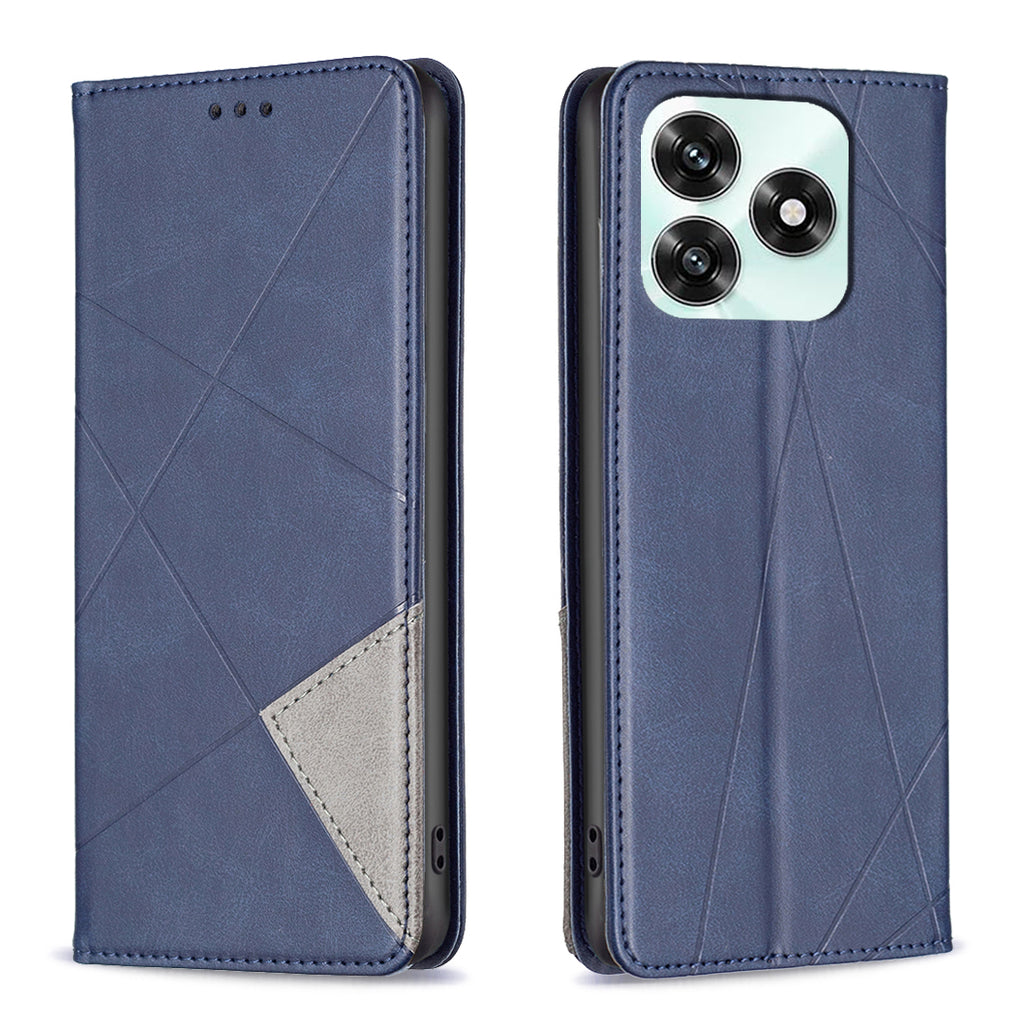 For Honor X5c 4G / Honor X5c Plus 4G Case Card Slots Geometry Imprint Leather Phone Cover