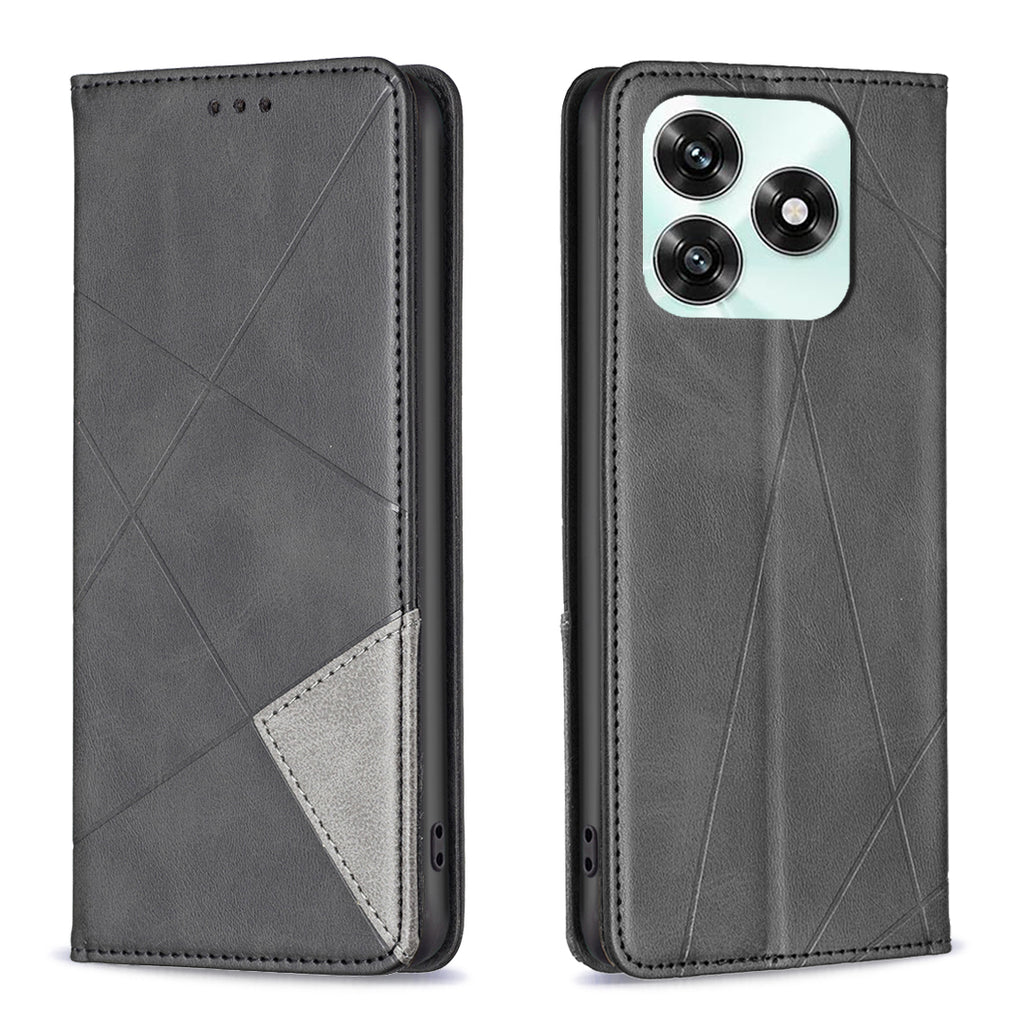 For Honor X5c 4G / Honor X5c Plus 4G Case Card Slots Geometry Imprint Leather Phone Cover