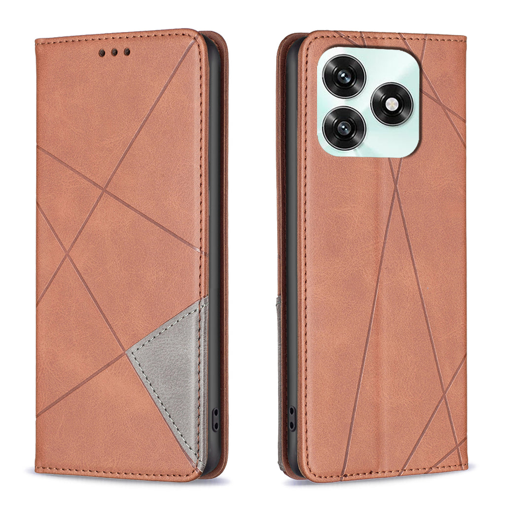 For Honor X5c 4G / Honor X5c Plus 4G Case Card Slots Geometry Imprint Leather Phone Cover