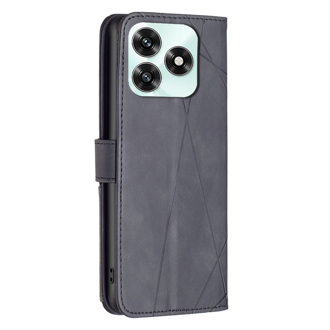 For Honor X5c 4G / Honor X5c Plus 4G Phone Case BINFEN COLOR Wallet Stand Geometry Imprinted Leather Cover