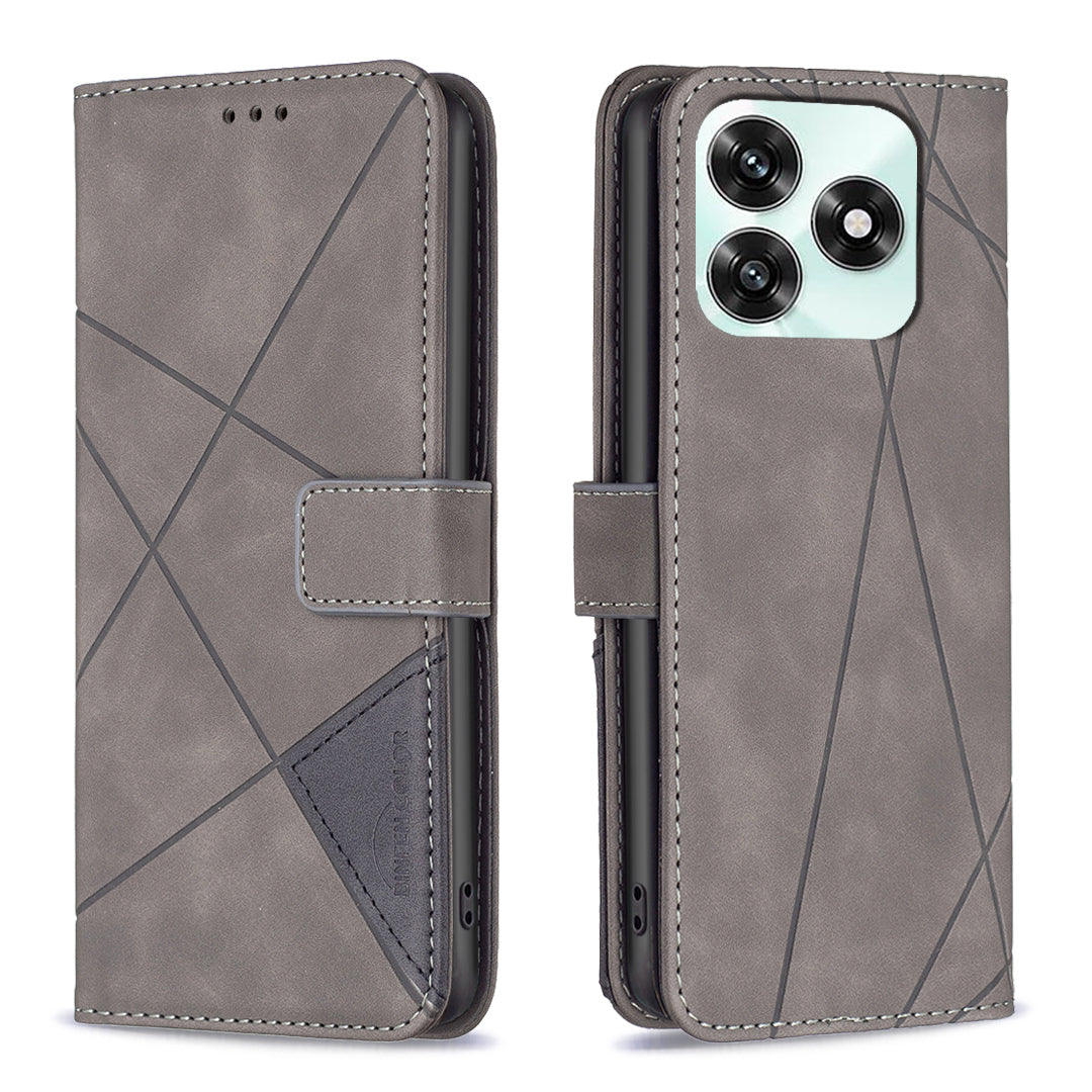 For Honor X5c 4G / Honor X5c Plus 4G Phone Case BINFEN COLOR Wallet Stand Geometry Imprinted Leather Cover