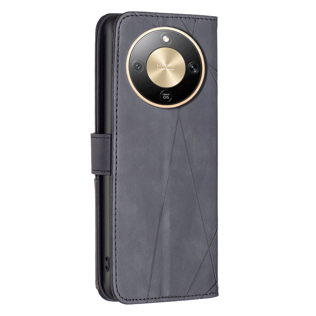 Étui portefeuille en cuir imprimé géométrique pour téléphone For Honor X9d 5G, coloris Binfen.