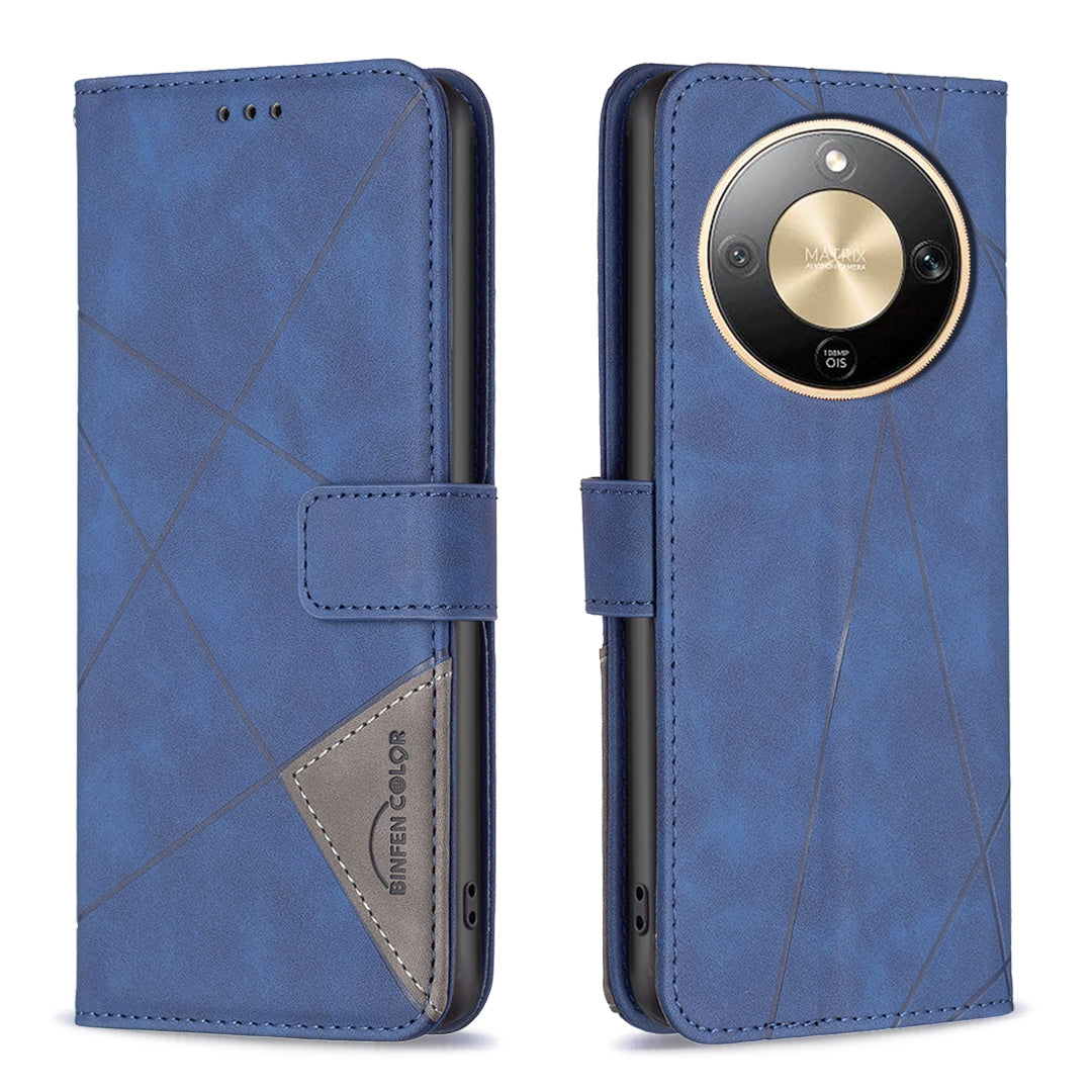 Étui portefeuille en cuir imprimé géométrique pour téléphone For Honor X9d 5G, coloris Binfen.
