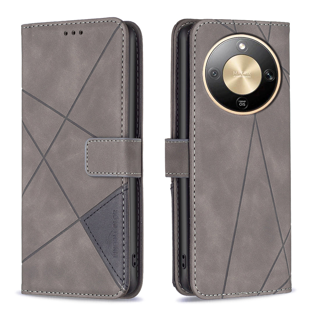 Étui portefeuille en cuir imprimé géométrique pour téléphone For Honor X9d 5G, coloris Binfen.