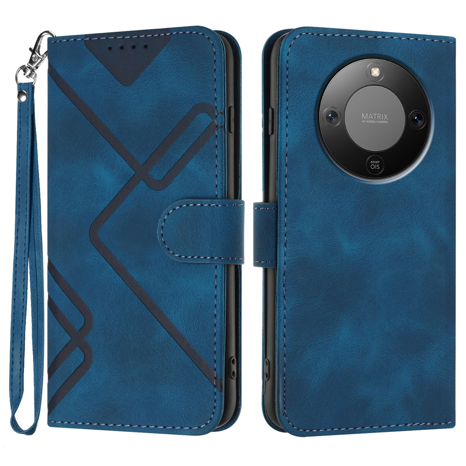 Étui portefeuille en cuir PU imprimé avec dragonne pour Honor X9d 5G / Honor X70 5G