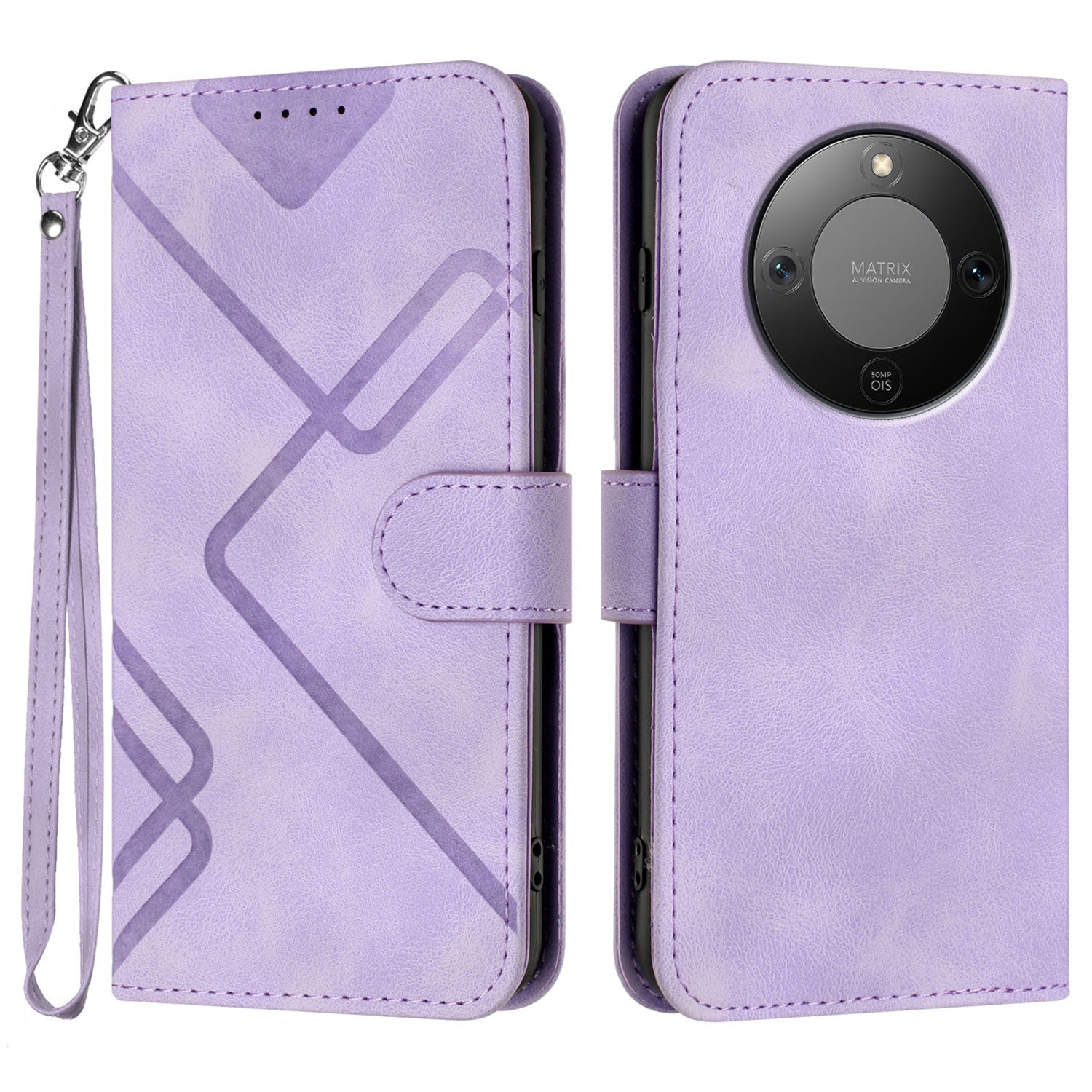 Étui portefeuille en cuir PU imprimé avec dragonne pour Honor X9d 5G / Honor X70 5G