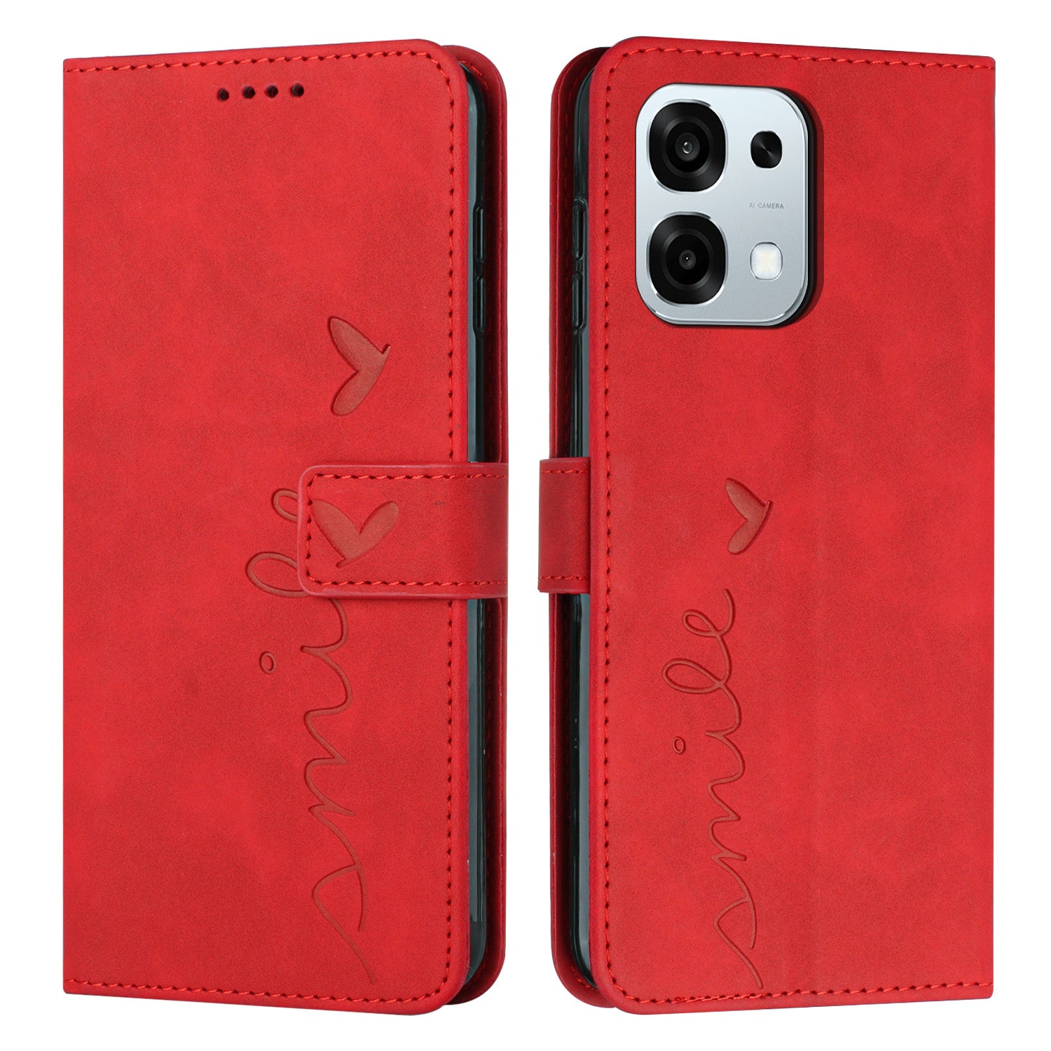 For Oppo A6 Pro 5G / Oppo A6 Pro 4G / Oppo F31 5G Stand Case PU Leather Phone Cover Imprinted Heart Pattern