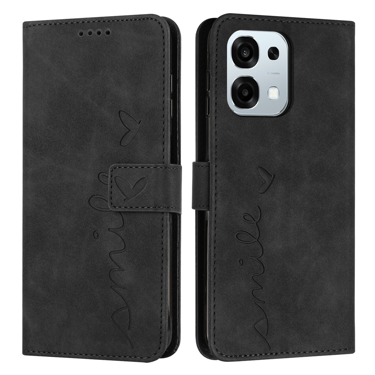 For Oppo A6 Pro 5G / Oppo A6 Pro 4G / Oppo F31 5G Stand Case PU Leather Phone Cover Imprinted Heart Pattern