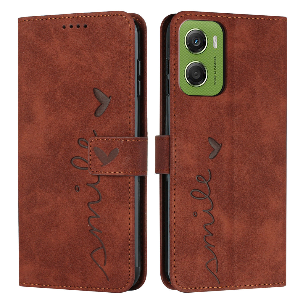 For Motorola Moto G06 Power 4G / Motorola Moto G06 4G Stand Case PU Leather Phone Cover Imprinted Heart Pattern