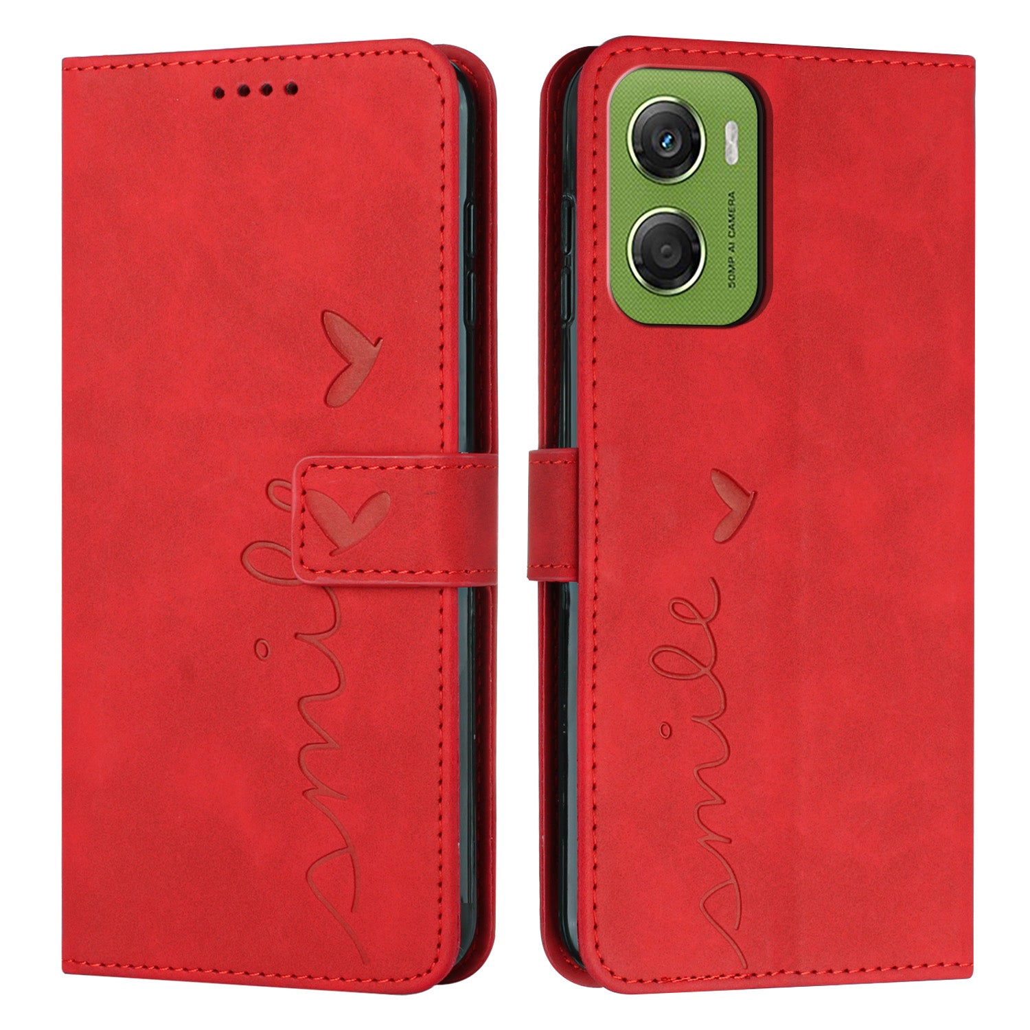 For Motorola Moto G06 Power 4G / Motorola Moto G06 4G Stand Case PU Leather Phone Cover Imprinted Heart Pattern