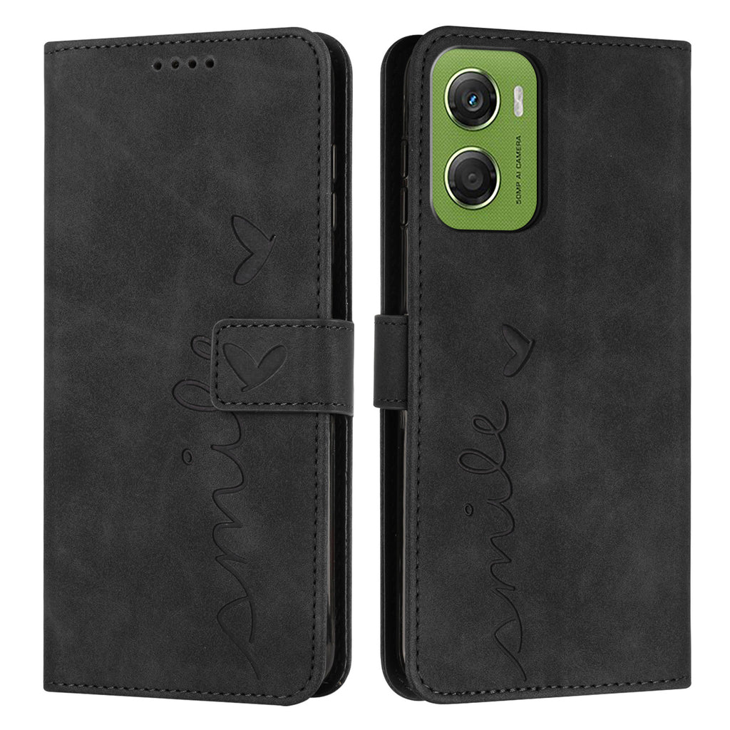 For Motorola Moto G06 Power 4G / Motorola Moto G06 4G Stand Case PU Leather Phone Cover Imprinted Heart Pattern