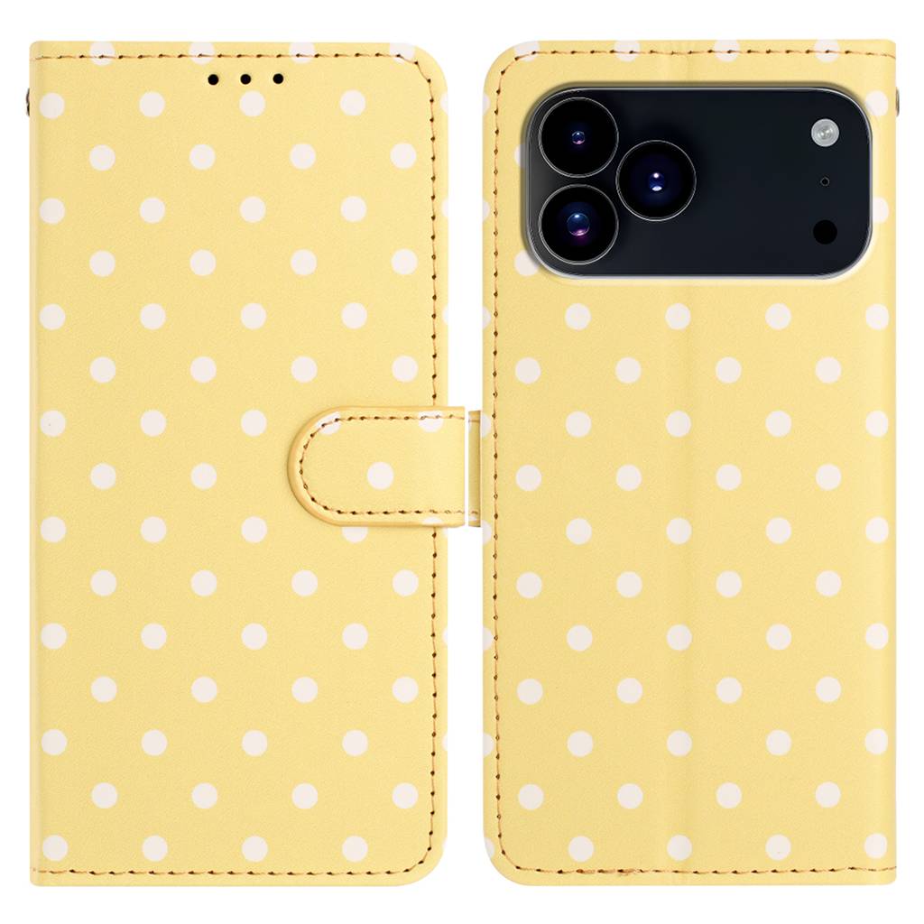 For iPhone 17 Pro Max Leather Case Polka Dot Pattern Wallet Stand Folio Phone Cover
