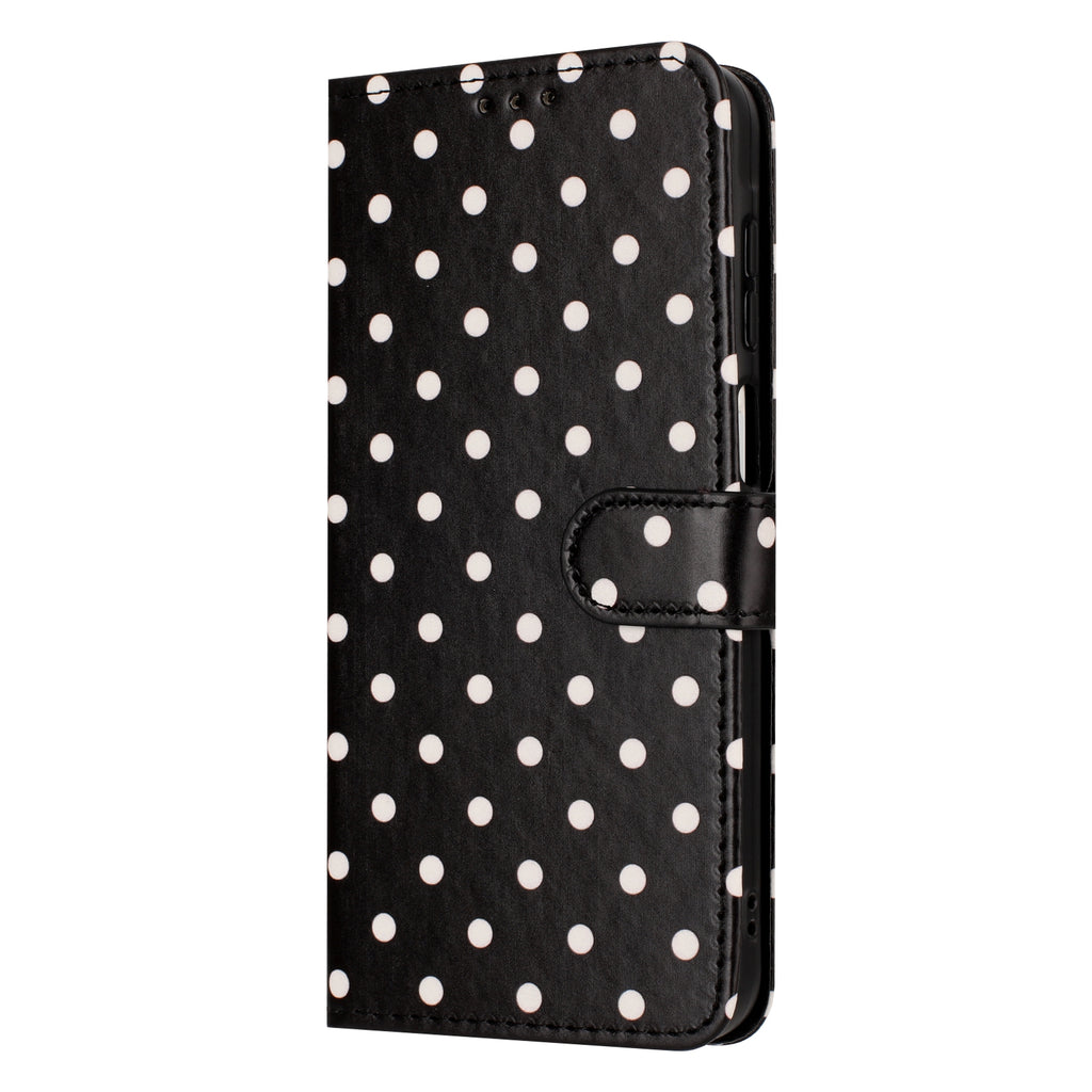 For Samsung Galaxy A16 5G Leather Case Polka Dot Pattern Wallet Stand Folio Phone Cover