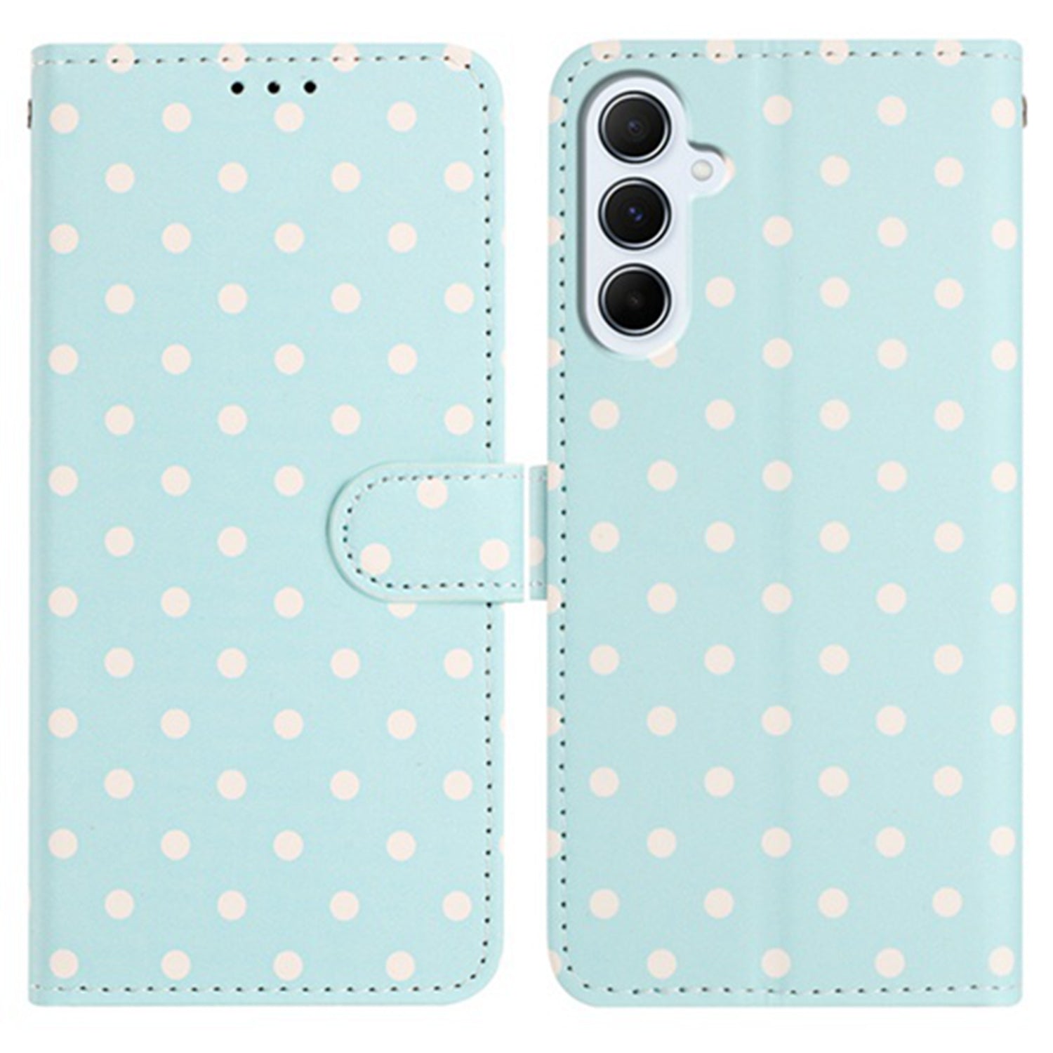 For Samsung Galaxy A16 5G Leather Case Polka Dot Pattern Wallet Stand Folio Phone Cover