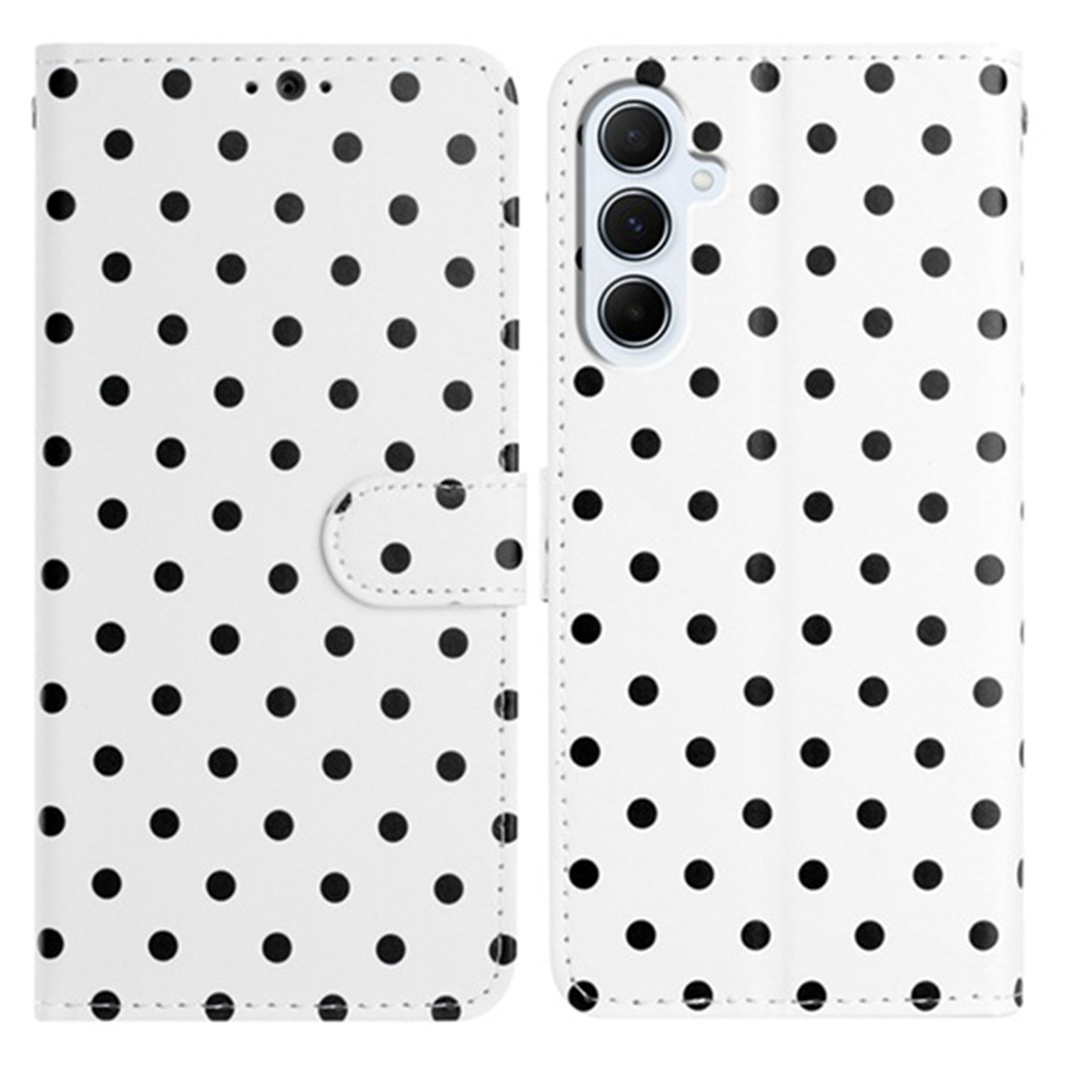 For Samsung Galaxy A16 5G Leather Case Polka Dot Pattern Wallet Stand Folio Phone Cover
