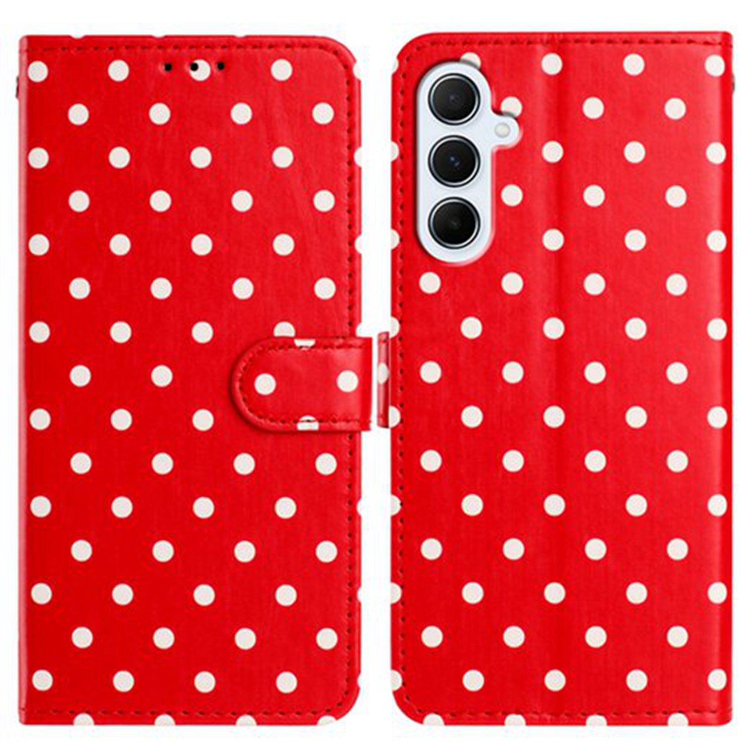 For Samsung Galaxy A16 5G Leather Case Polka Dot Pattern Wallet Stand Folio Phone Cover