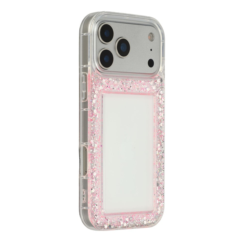 Coque arrière transparente souple en TPU époxy à paillettes pour iPhone 17 Pro Max