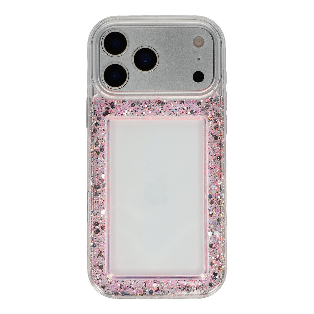 Coque arrière transparente souple en TPU époxy à paillettes pour iPhone 17 Pro