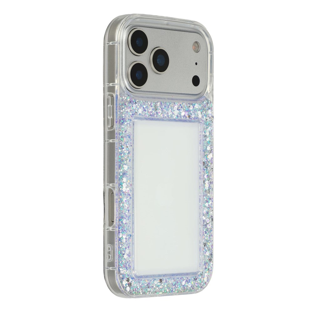 Coque arrière transparente souple en TPU époxy à paillettes pour iPhone 17 Pro