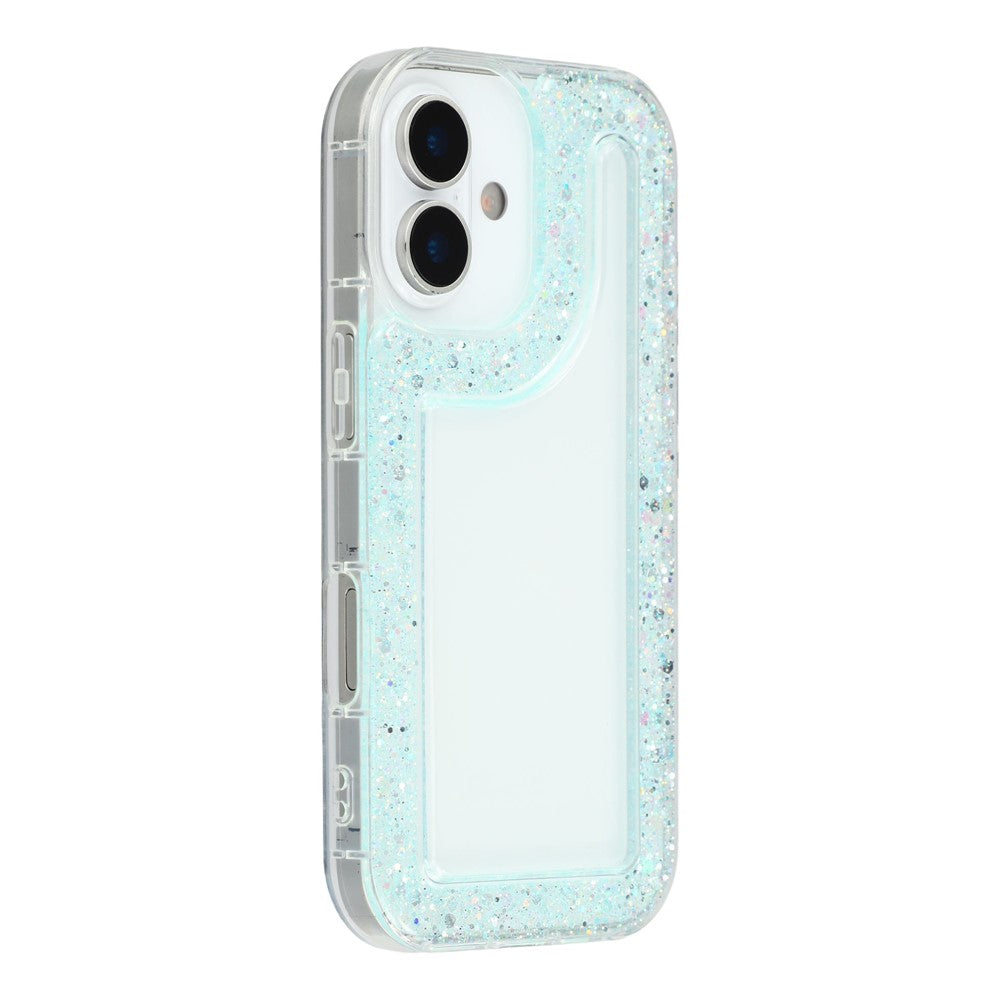 For iPhone 17 Case Glitter Epoxy Soft TPU Clear Back Cover
