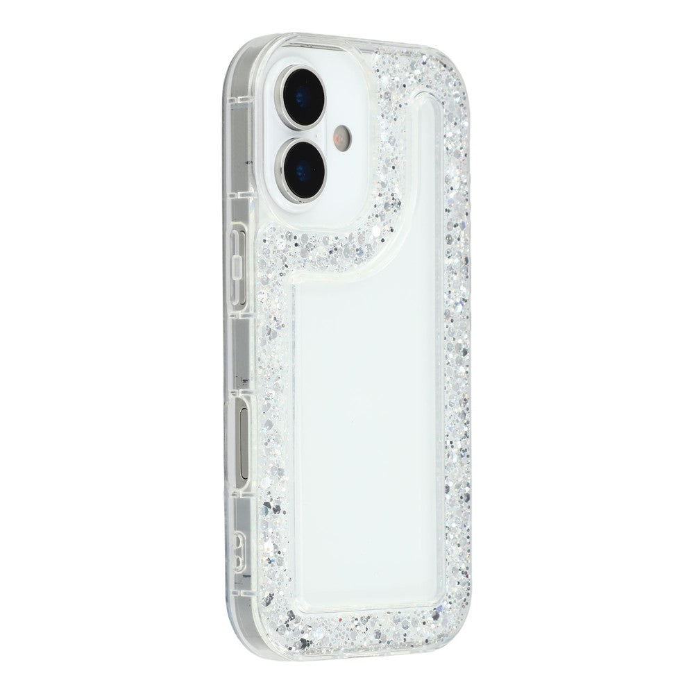 For iPhone 17 Case Glitter Epoxy Soft TPU Clear Back Cover