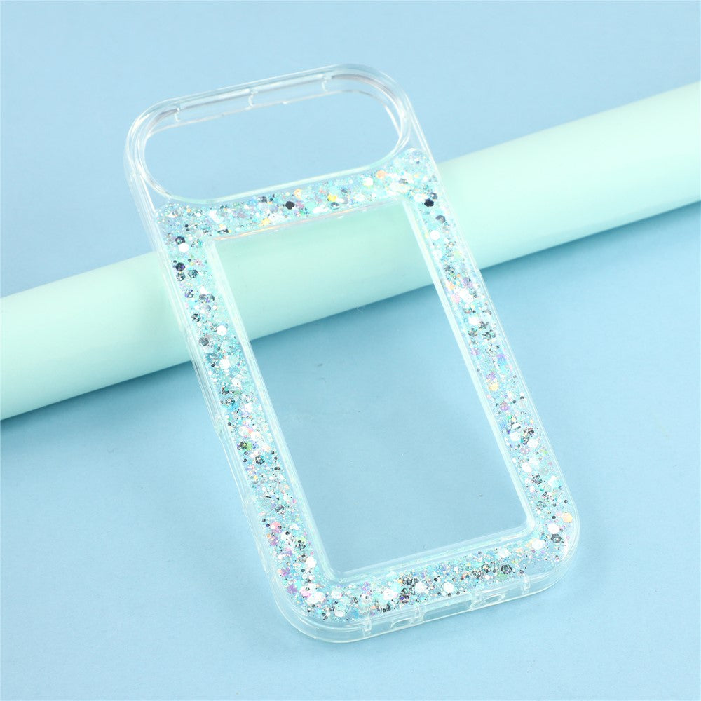 For iPhone Air Case Glitter Epoxy Soft TPU Clear Back Cover