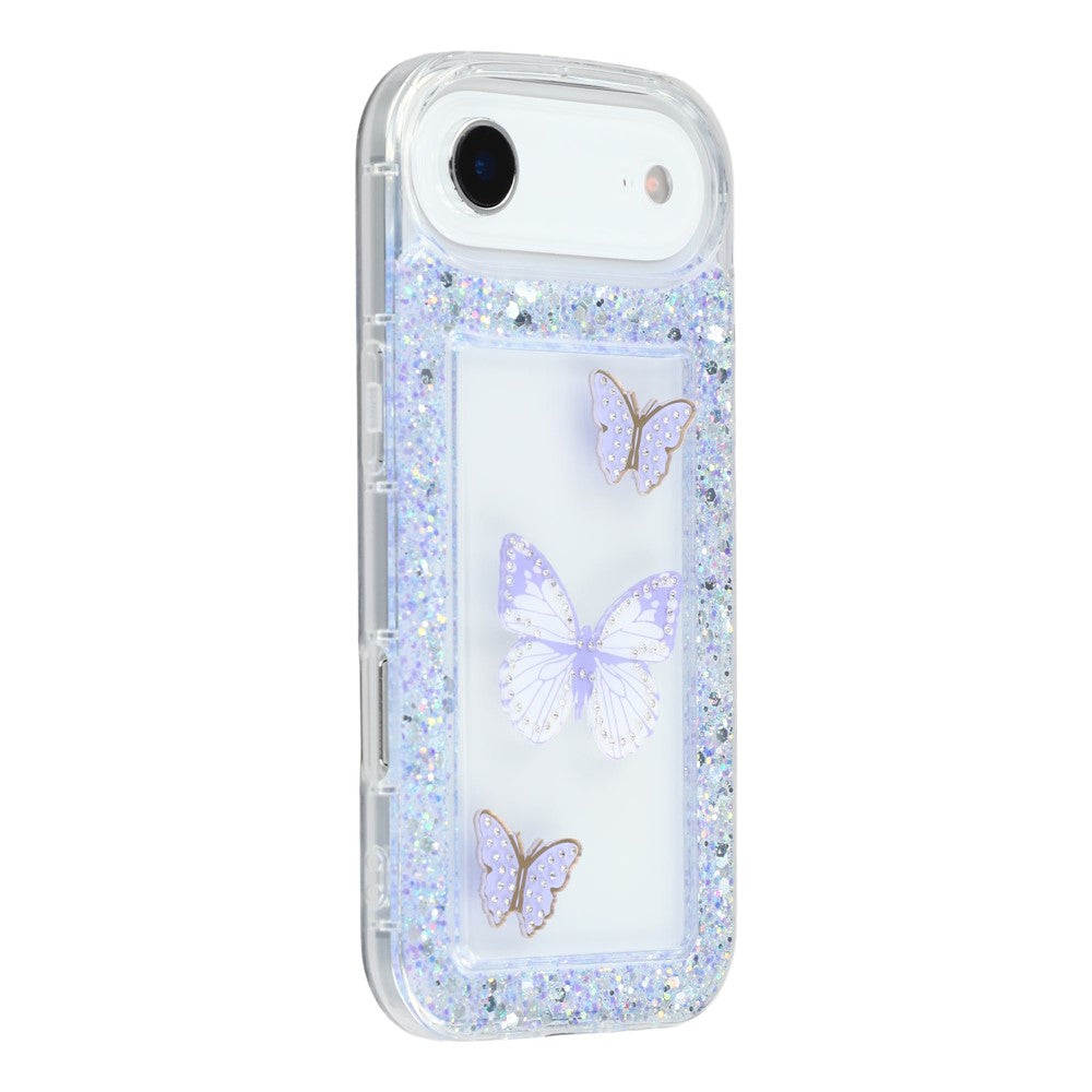 For iPhone Air Case DIY Butterfly Glitter Epoxy Soft TPU Phone Back Cover
