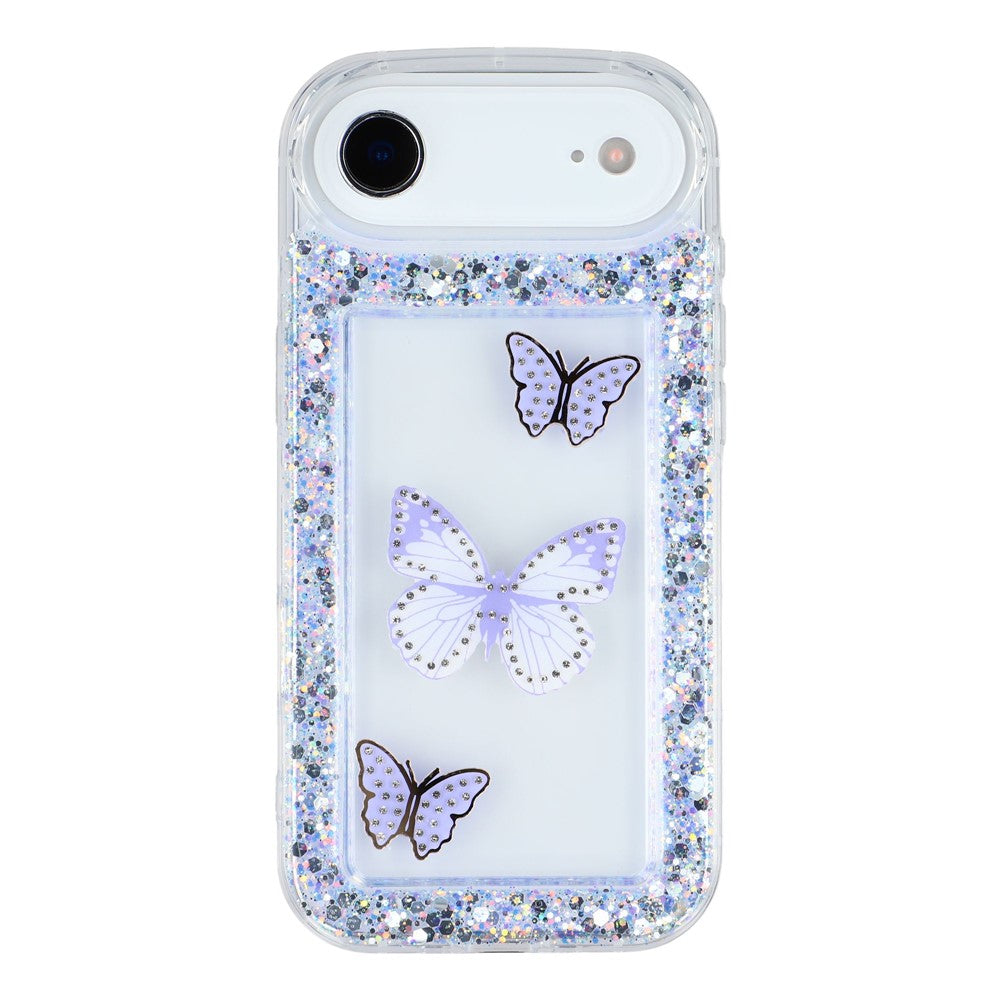 For iPhone Air Case DIY Butterfly Glitter Epoxy Soft TPU Phone Back Cover